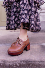 Sarah platform loafer in brown