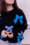 Lola Bow Sweater in blue