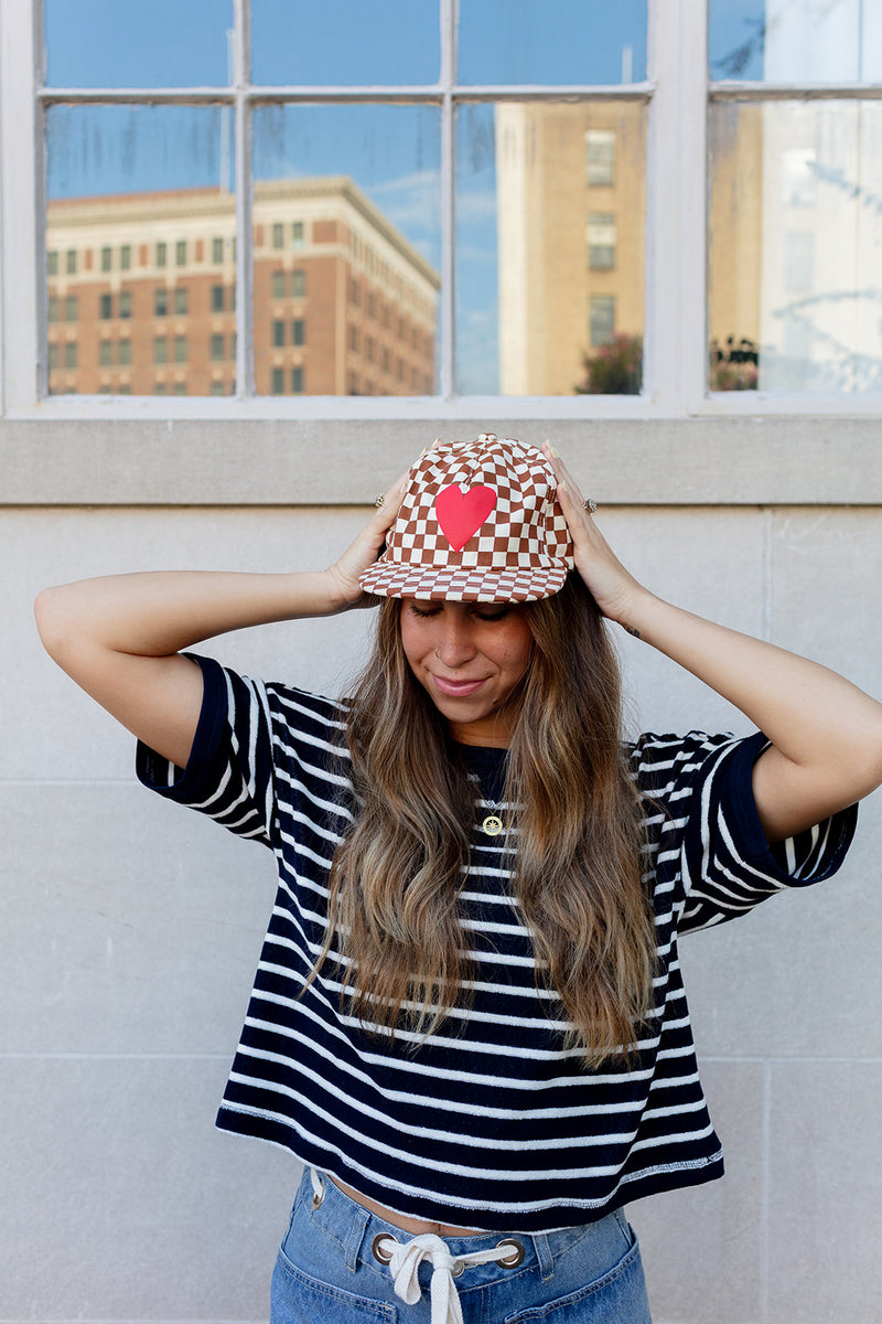 Relaxed fit navy striped t-shirt for women
