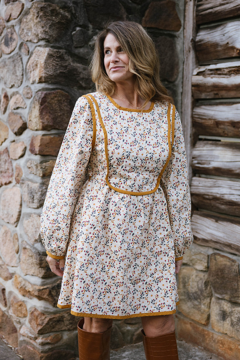 Aspen Quilted Dress in Creme
