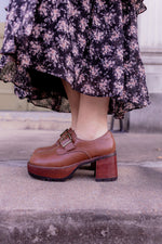 Sarah platform loafer in brown