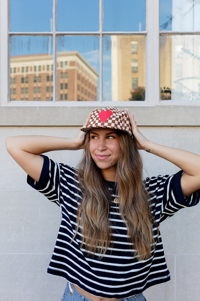Checkered Heart Hat