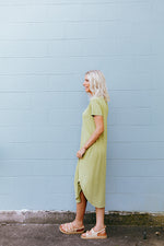 Olivia Casual Dress in Pale Olive