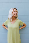 Olivia Casual Dress in Pale Olive
