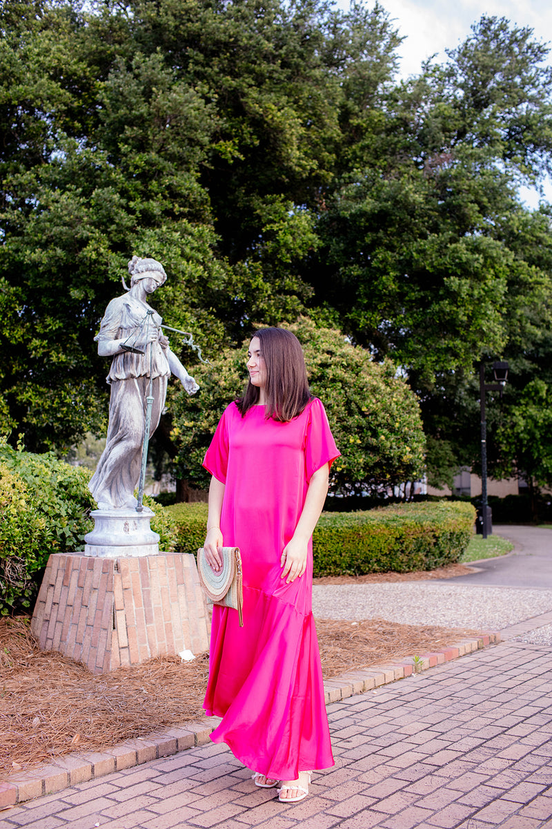 Audrey Dress in Fuchsia