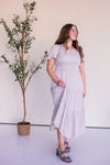 Elena Dress in Silver Taupe