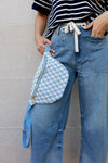 Ellie Checkered Belt Bag In Blue