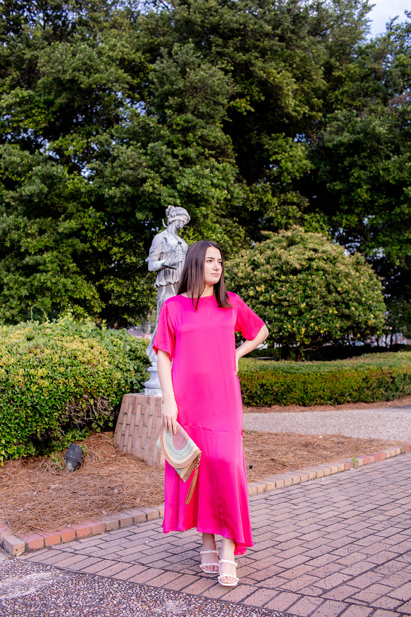 Audrey Dress in Fuchsia