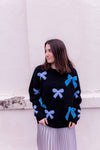 Lola Bow Sweater in blue