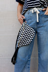 Ellie Checkered Belt Bag In Black