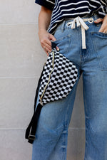 Ellie Checkered Belt Bag In Black