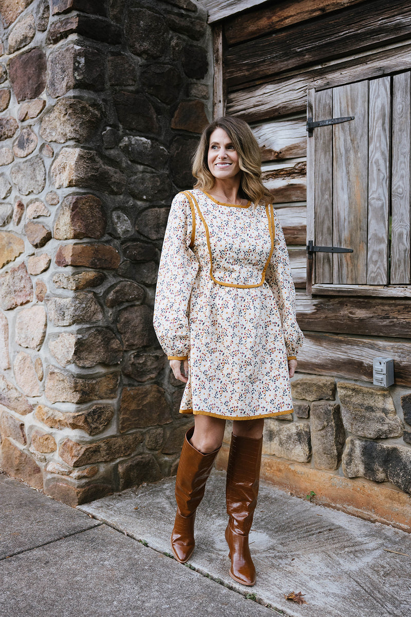 Aspen Quilted Dress in Creme