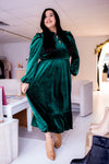 Tessa Velvet Dress in Green