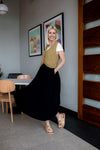 Hulvey Linen Skirt in Black