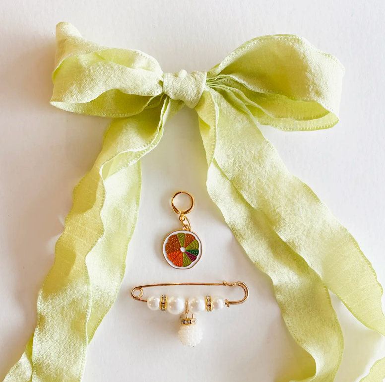 Lime Green Shoe Lace charm set