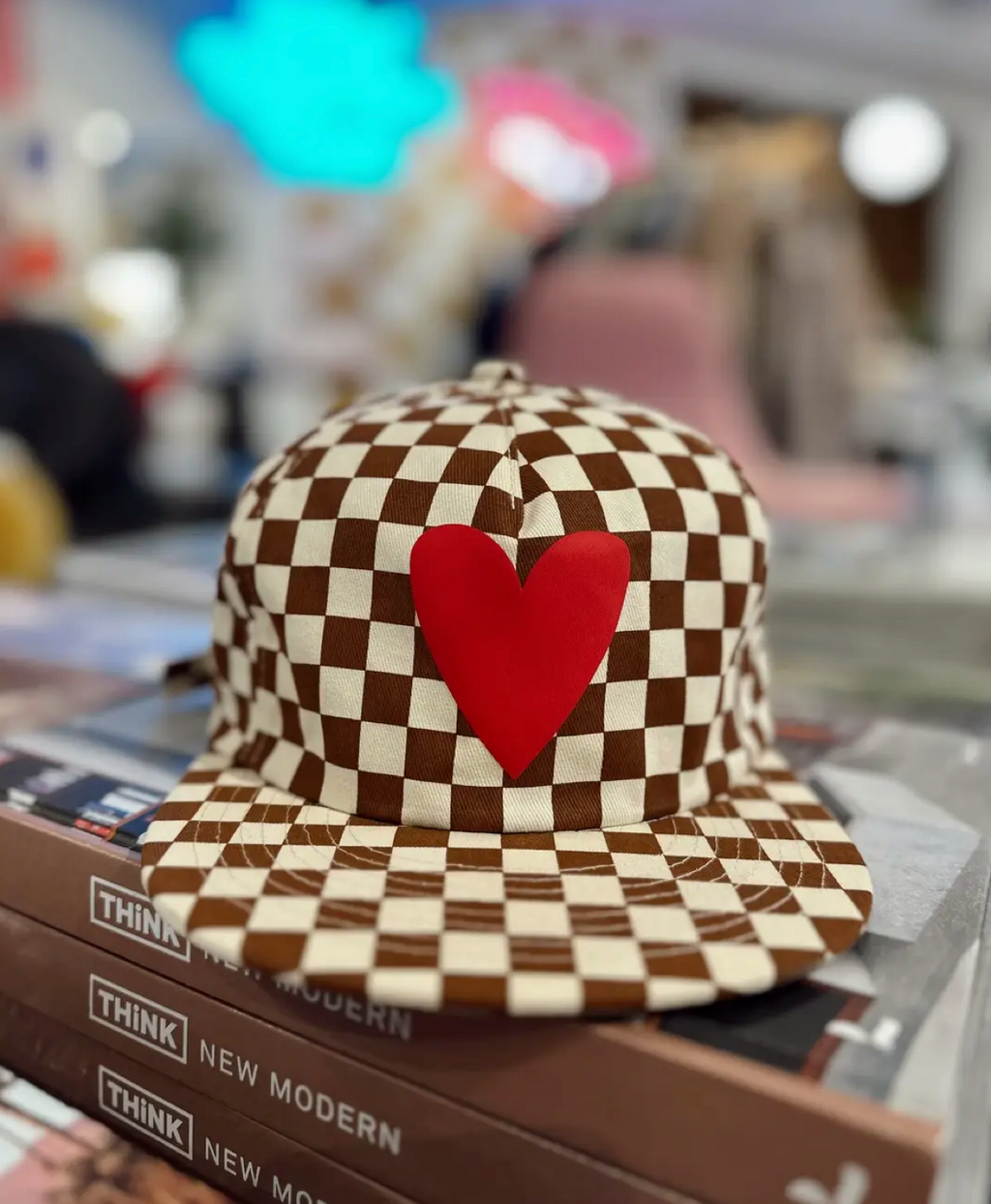 Checkered Heart Hat