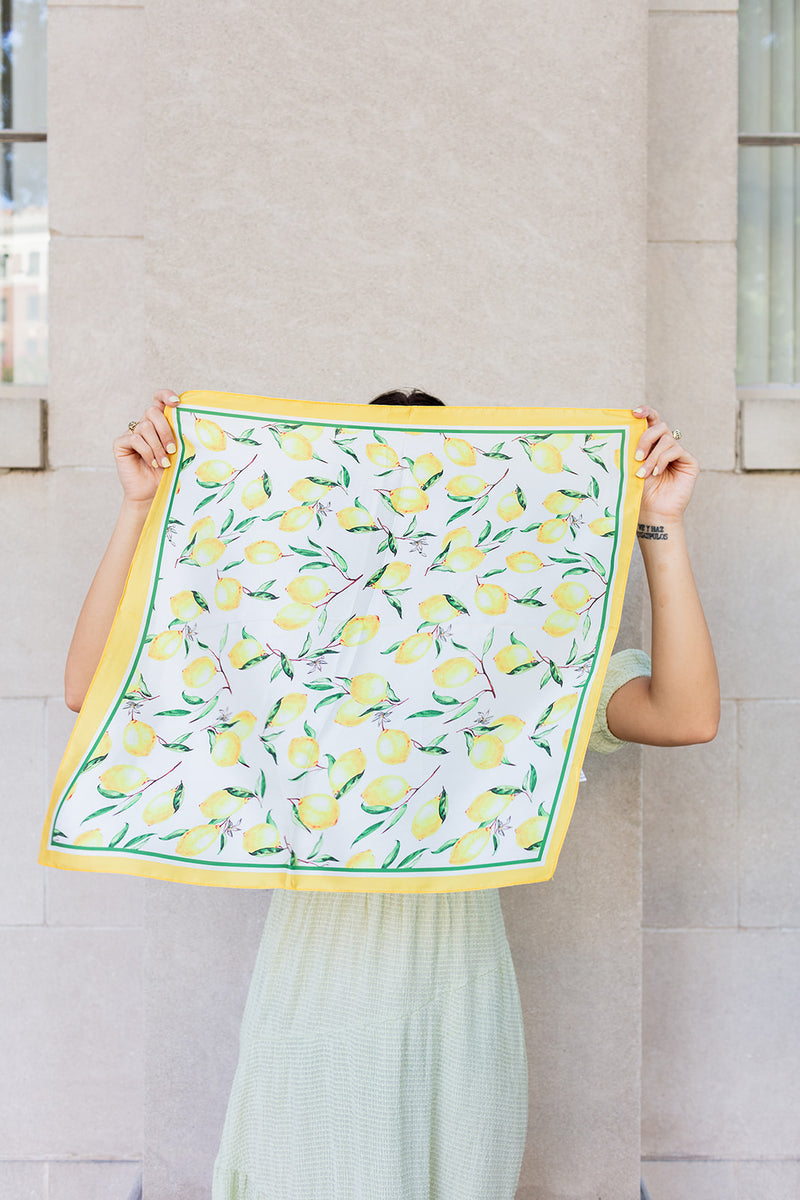 Lemon Print Silk Bandana