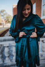 Gigi Velvet Dress in Emerald