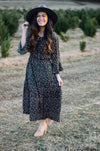 The Savannah Floral Maxi Dress in Forest Green