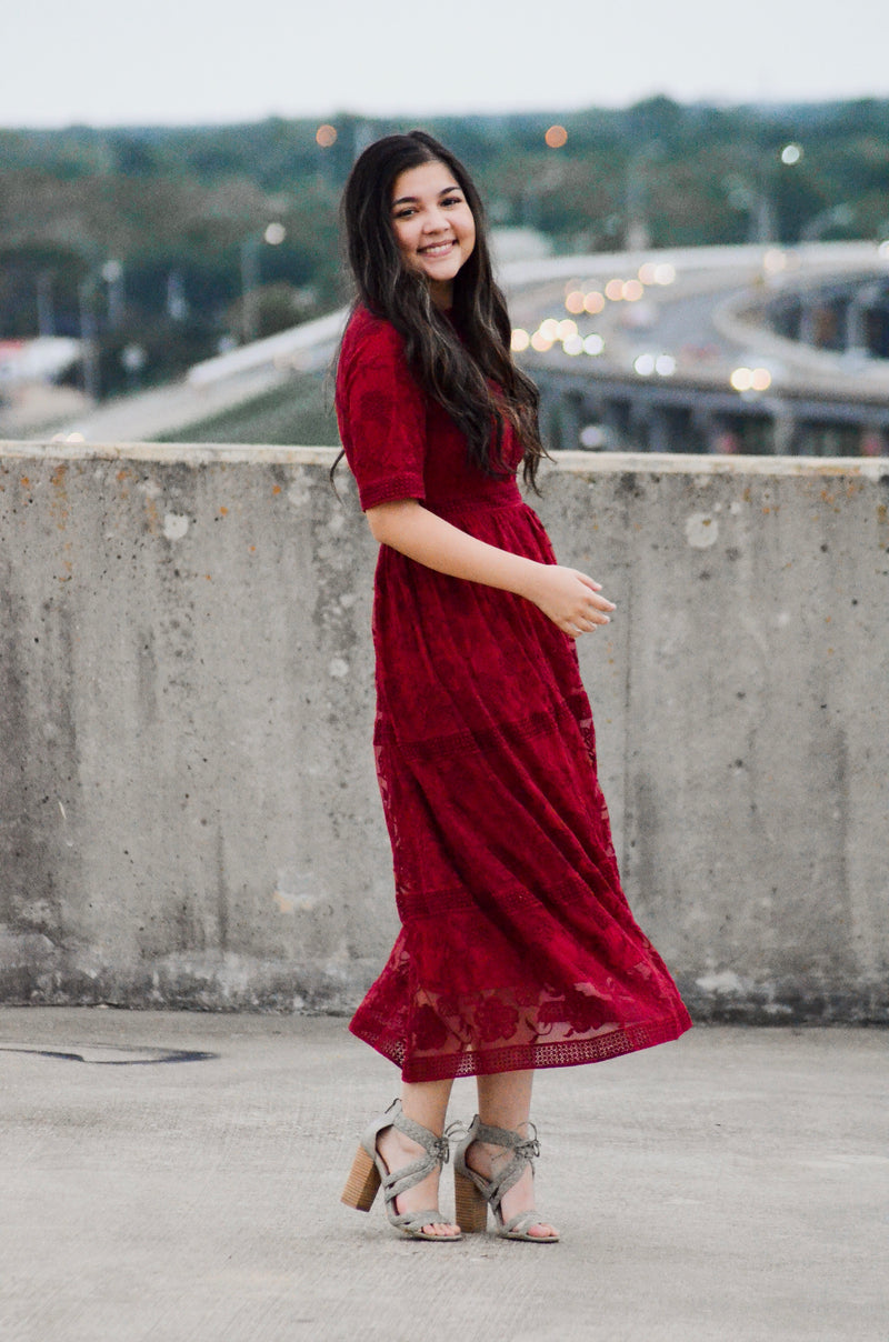 The Selena Lace Midi Dress