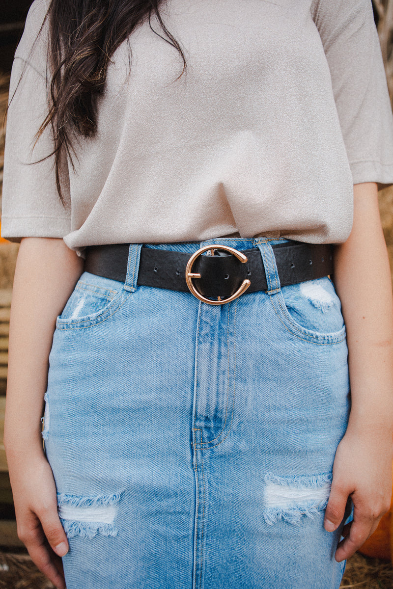 Camry Leather Belt in Black