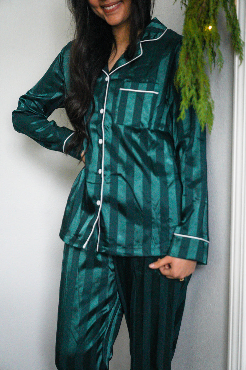 Tess Pajama Set in Forest Green