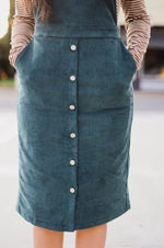 The Parker Corduroy Overalls in Teal